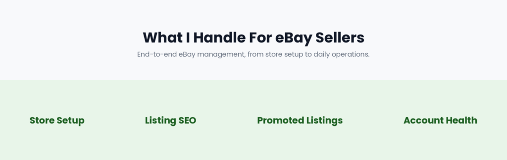 eBay account management services UK USA sellers